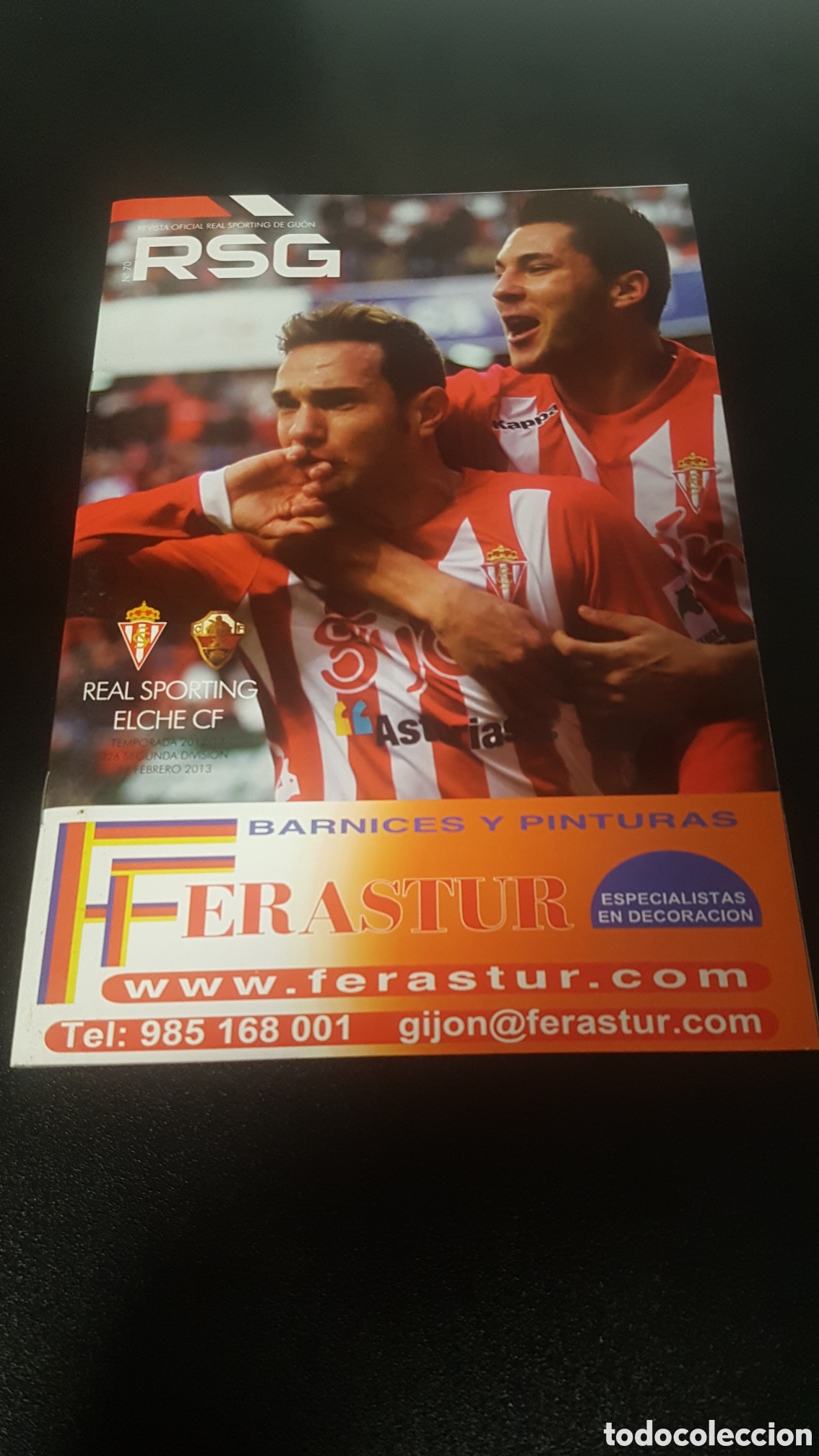 Collectionnisme sportif: Real Sporting de Gij&oacute;n - Elche C.F. - Revista oficial RSG - N&ordm; 70 - RSG - 17 FEBRERO 2013