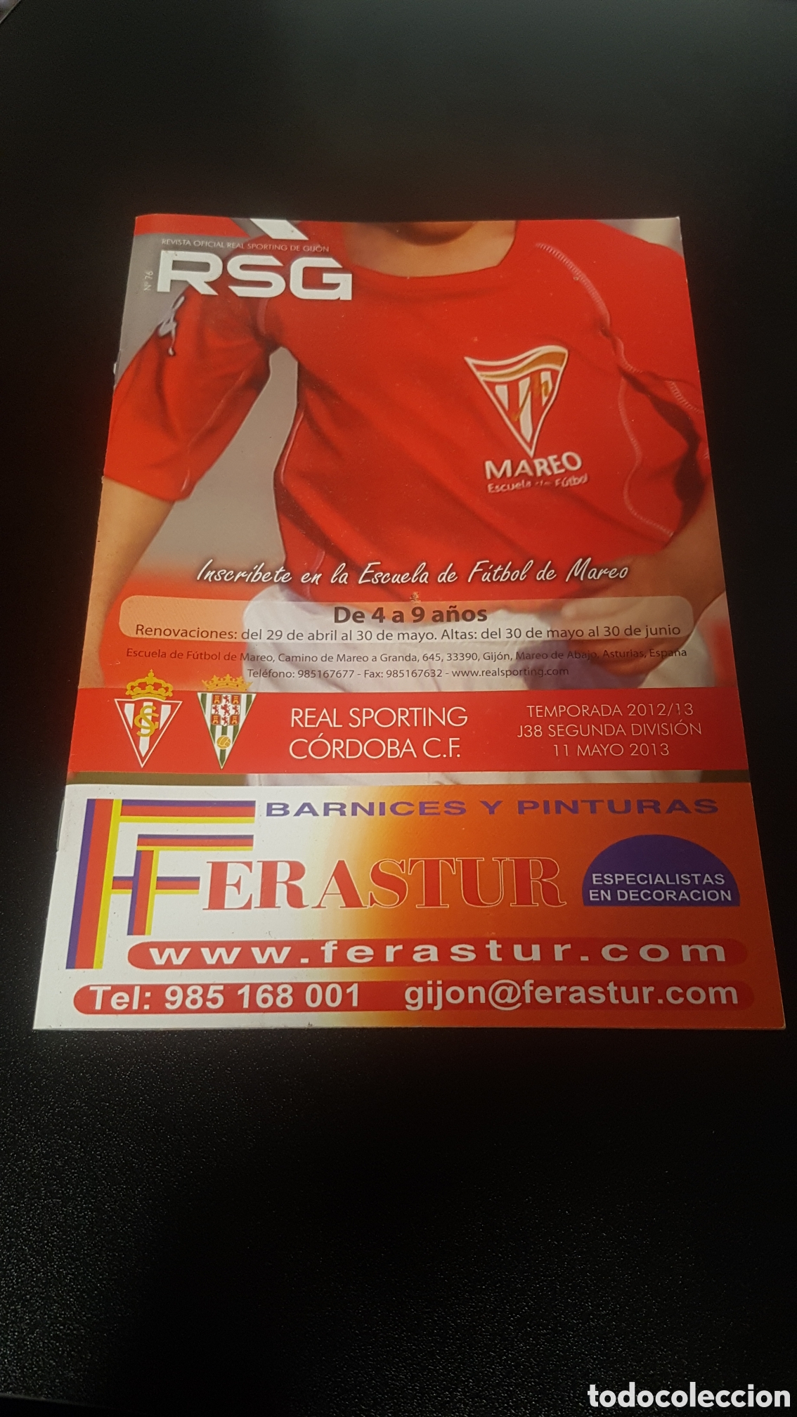 Collectionnisme sportif: Real Sporting de Gij&oacute;n - C&oacute;rdoba C.F. - Revista oficial RSG - N&ordm; 76 - RSG - 11 Mayo 2013