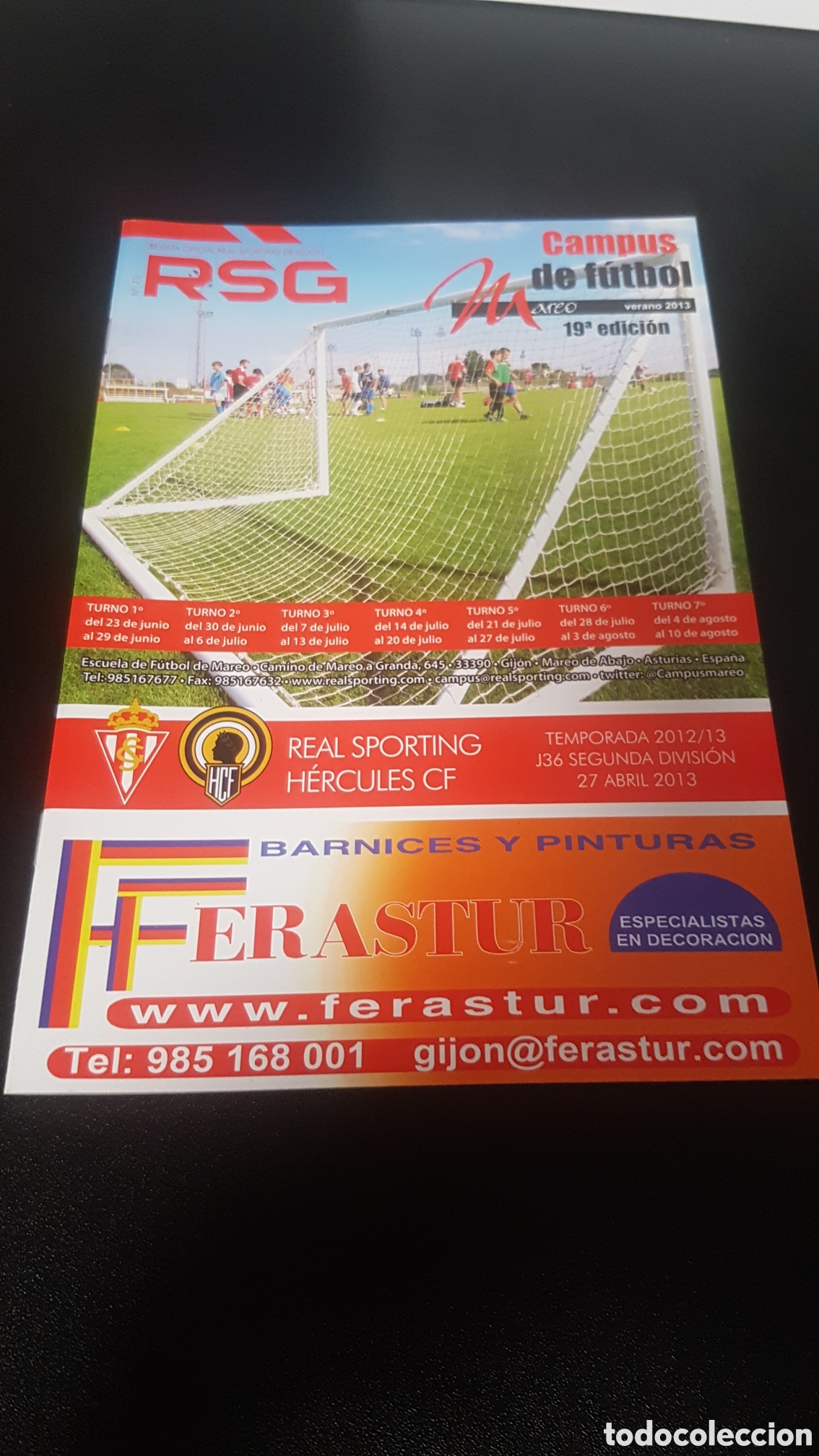 Collectionnisme sportif: Real Sporting de Gij&oacute;n - Hercules CF - Revista oficial RSG - N&ordm; 75 - RSG - 27 abril 2013