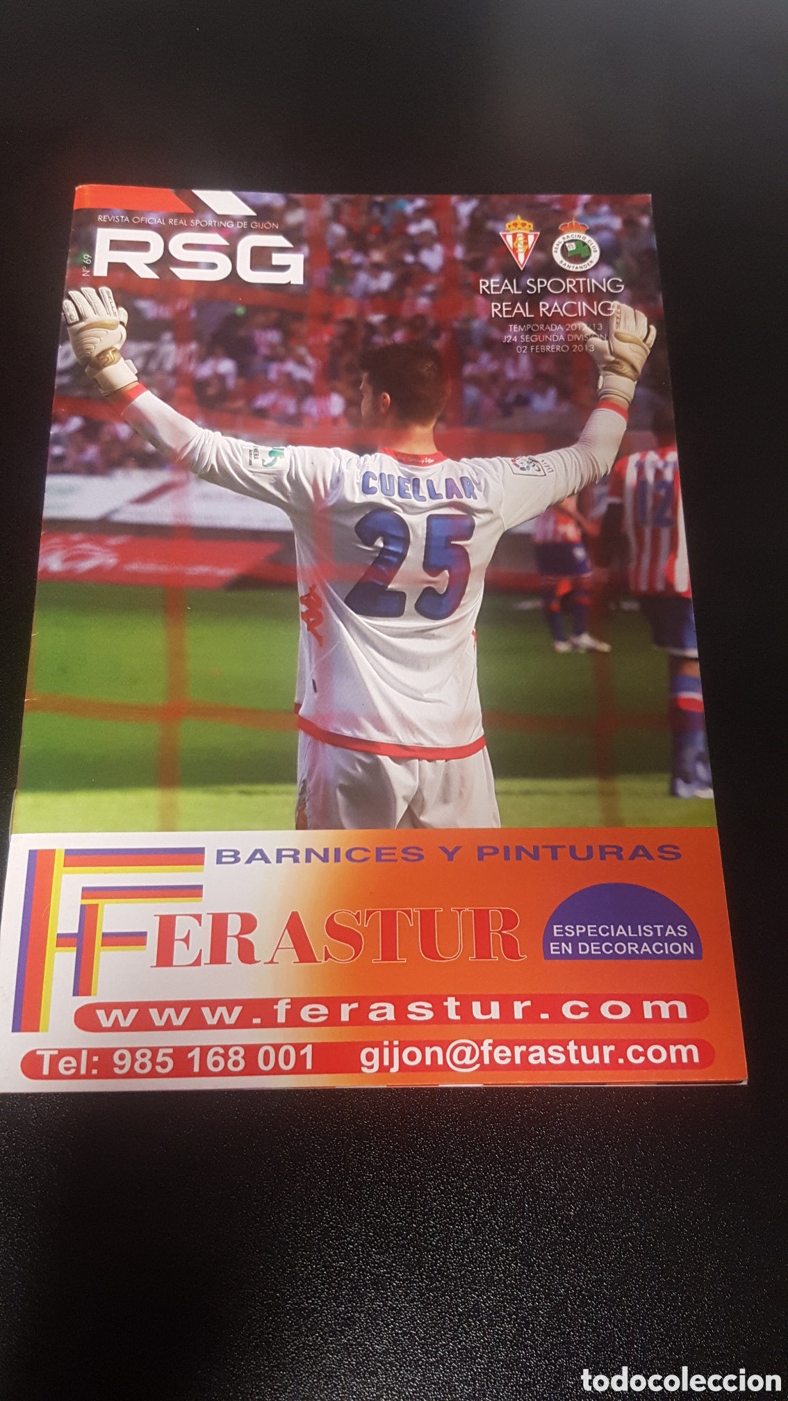 Collectionnisme sportif: Real Sporting de Gij&oacute;n - Racing Santander - Revista oficial RSG - N&ordm; 69 - RSG - 2 febrero 2013