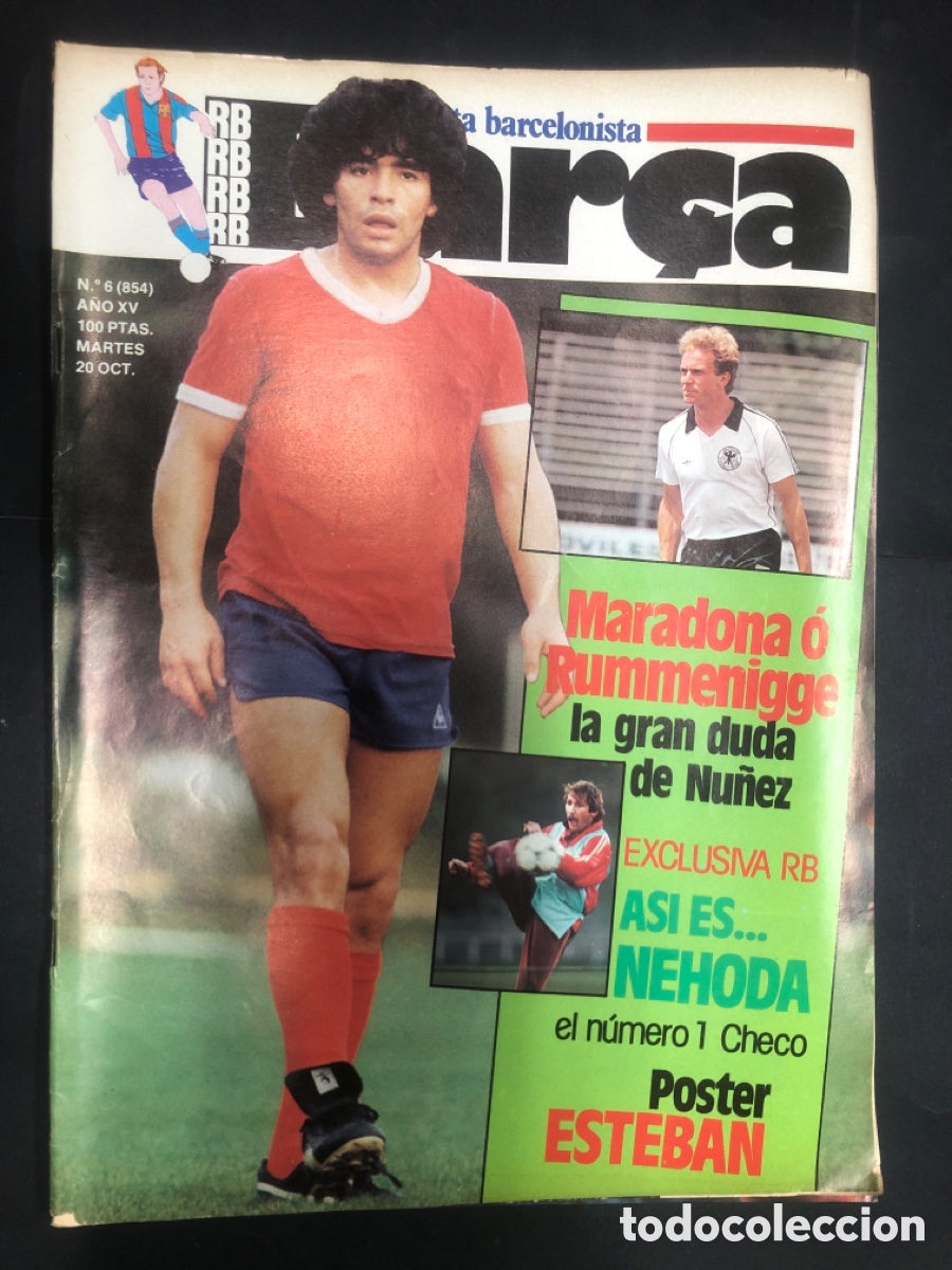 Coleccionismo deportivo: REVISTA DEPORTIVA RB BAR&Ccedil;A REVISTA BARCELONISTA N&ordm; 854 MARADONA POSTER ESTEBAN