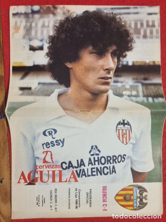 Collectionnisme sportif: PROGRAMA FUTBOL VALENCIA CF REAL MADRID 1986 JUGADOR WILMAN RUBEN CABRERA ORIGINAL PR1