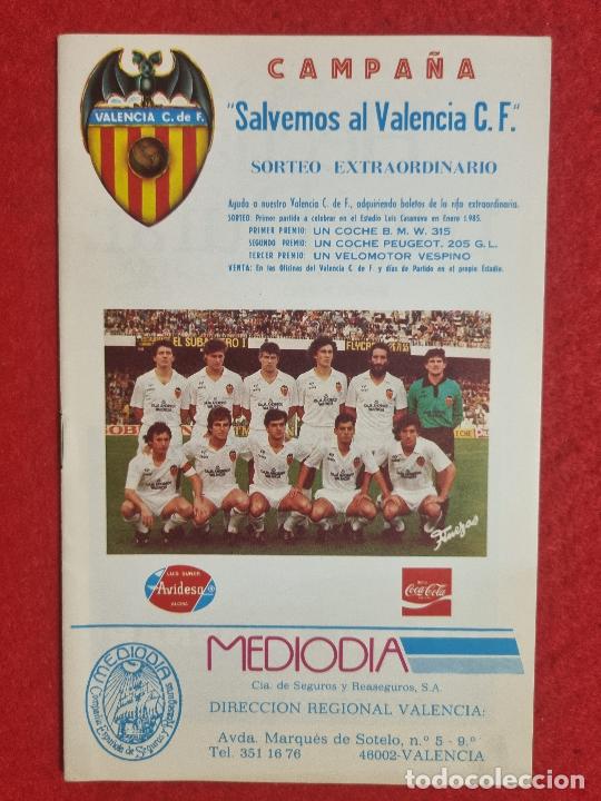 Collectionnisme sportif: PROGRAMA FUTBOL VALENCIA CF RACING DE SANTANDER 1984 85 ORIGINAL PR1
