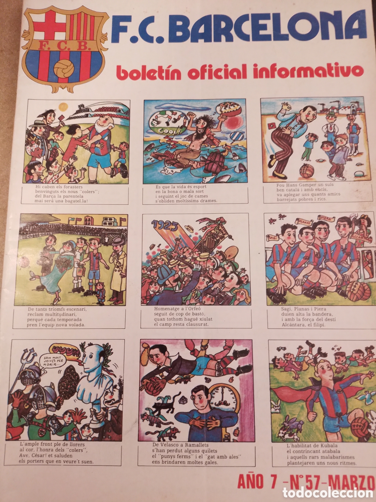 Coleccionismo deportivo: F.C. BARCELONA, BOLETIN OFICIAL INFORMATIVO, A&Ntilde;O 7, N&ordm; 57, MARZO, 1976