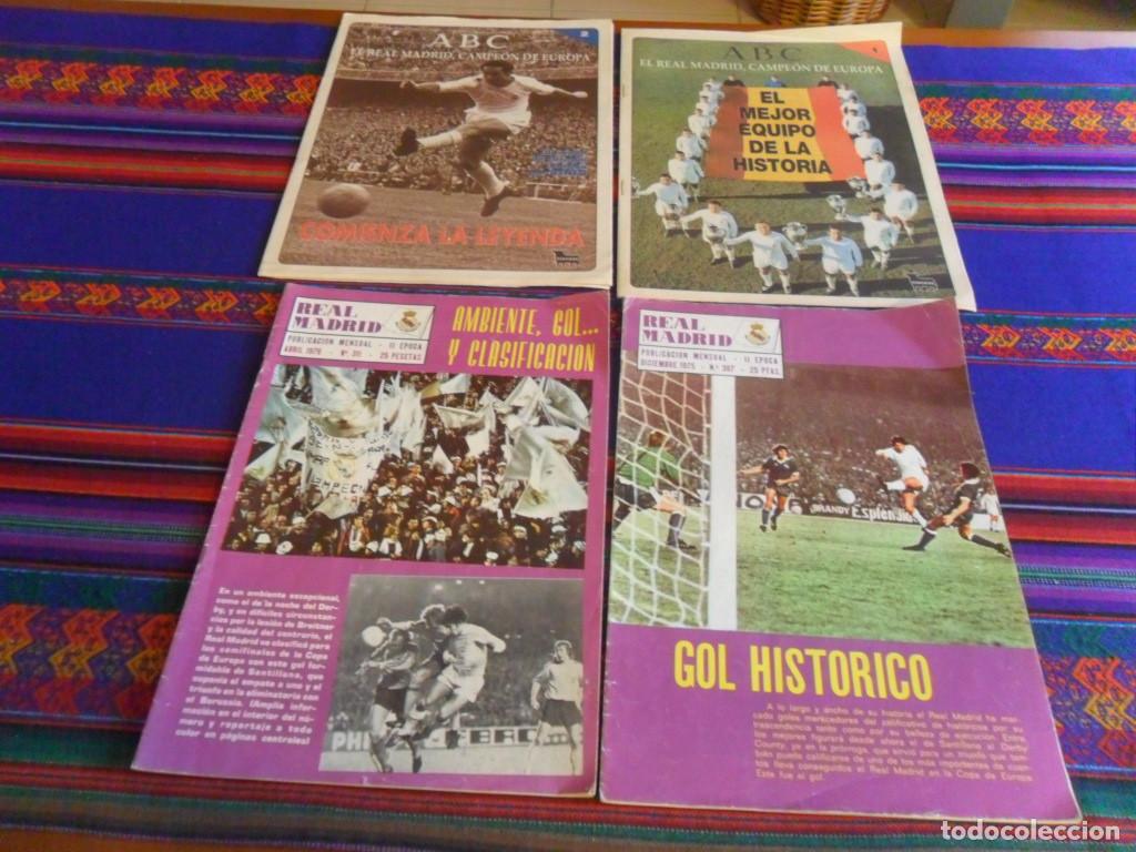 Coleccionismo deportivo: BOLET&Iacute;N INFORMATIVO REAL MADRID 307 Y 311 VS DERBY COUNTY COPA EUROPA 1975. REGALO ABC N&ordm;S 1 Y 2.