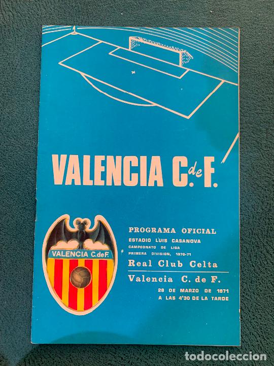 Collezionismo sportivo: programa oficial campeonato de liga 1970-71 valencia cf real club celta de vigo 1971