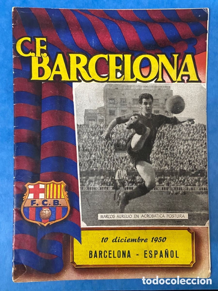 Collezionismo sportivo: PROGRAMA OFICIAL FC CF BARCELONA RCD ESPA&Ntilde;OL LIGA 50-51 10 DICIEMBRE 1950 FUTBOL.