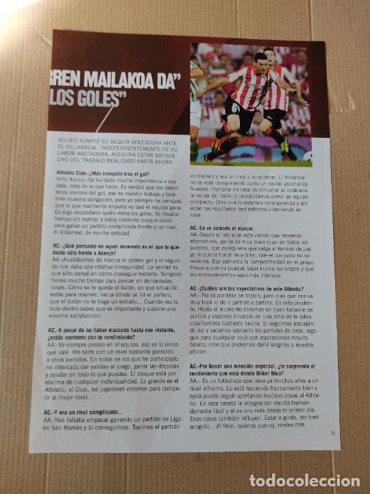 Coleccionismo deportivo: HOJA PUBLICIDAD CERVEZA SAN MIGUEL + ADURIZ ENTREVISTA REPORTAJE 1 PAG REVISTA ATHLETIC CLUB BILBAO