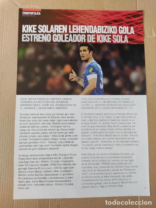 Coleccionismo deportivo: PUBLICIDAD SEAT MUNIAIN ADURIZ + KIKE SOLA REPORTAJE 1 PAG REVISTA ATHLETIC CLUB BILBAO