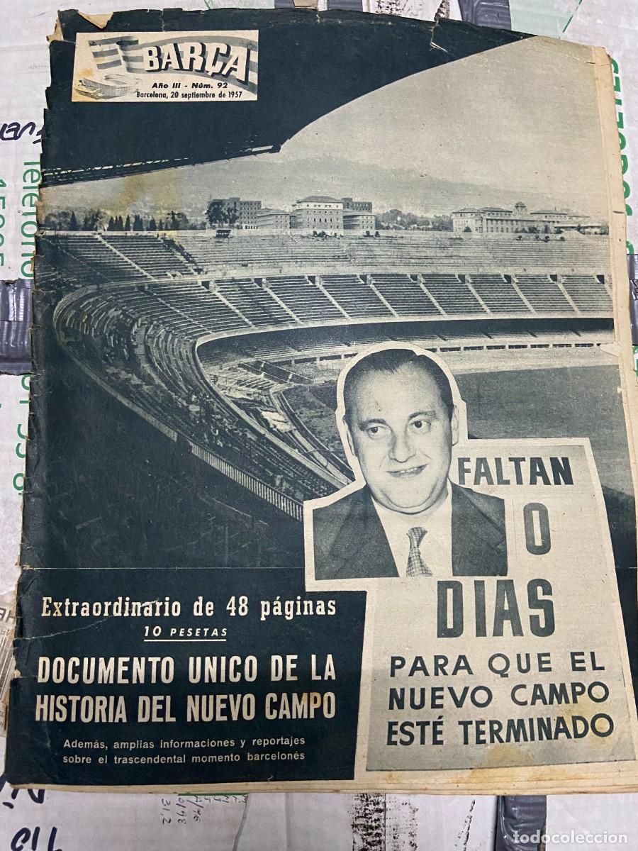 Coleccionismo deportivo: REVISTA BAR&Ccedil;A # 92 (20-9-1957) INAUGURACION ESTADIO NOU CAMP BARCELONA