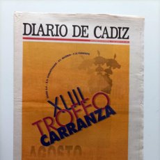 Coleccionismo deportivo: CÁDIZ CF, TROFEO CARRANZA 1997 - SUPLEMENTO DIARIO DE CÁDIZ