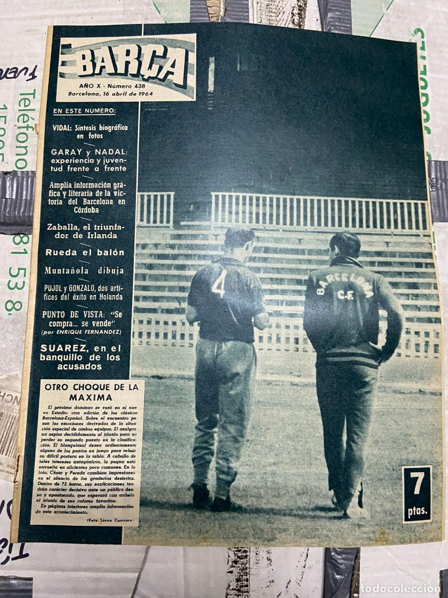 Coleccionismo deportivo: REVISTA BAR&Ccedil;A # 438 (16-4-1964) VIDAL CORDOBA 0-2 BARCELONA ZABALLA LUIS SUAREZ