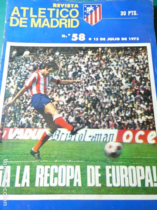 Sammelleidenschaft Sport: REVISTA DE F&Uacute;TBOL. ATL&Eacute;TICO DE MADRID. N&ordm; 58 15 JULIO 1975. RECOPA DE EUROPA.