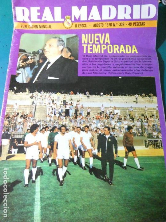 Sports collectibles: REVISTA DE F&Uacute;TBOL. REAL MADRID CF BOLET&Iacute;N INFORMATIVO. N&ordm; 339 AGOSTO 1978