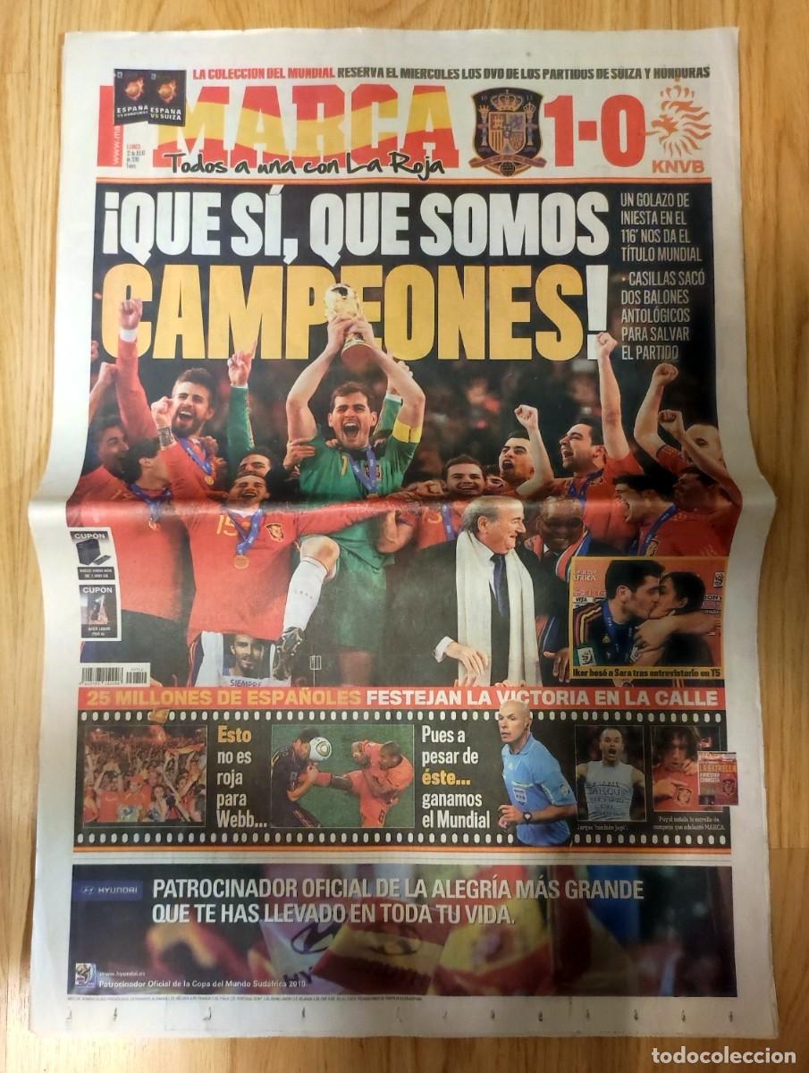 Collezionismo sportivo: DIARIO MARCA SELECCION ESPA&Ntilde;OLA CAMPEONA DEL MUNDO - MUNDIAL 2010 - FINAL ESPA&Ntilde;A HOLANDA SUDAFRICA