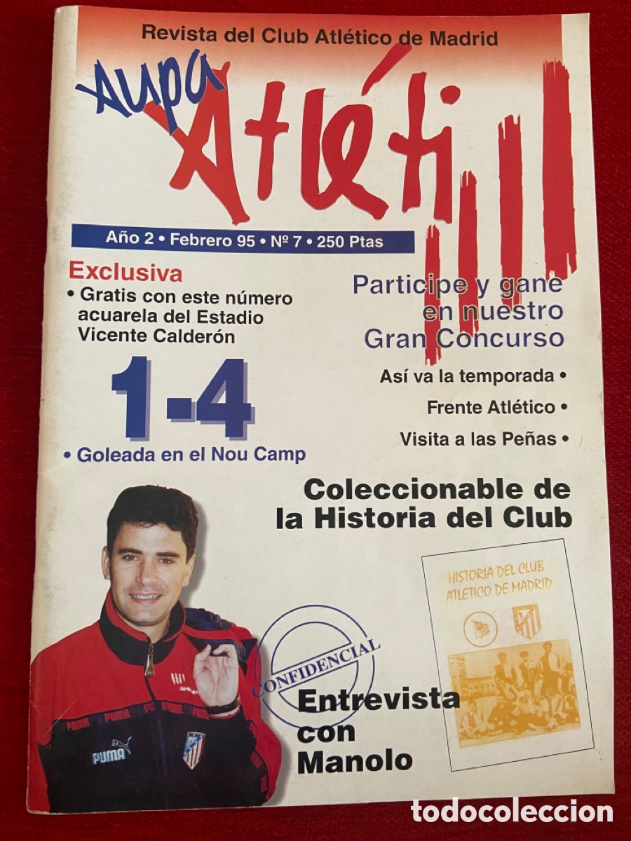 Collezionismo sportivo: REVISTA AUPA ATLETI A&Ntilde;O 2 FEBRERO 95 N 7 MANOLO ADRIAN ESCUDERO ATLETICO MADRIDFRENTE ATLETICO SUPER