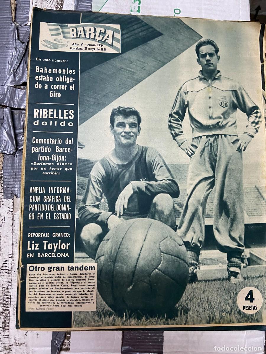 Coleccionismo deportivo: REVISTA BAR&Ccedil;A # 179 (21-5-1959) COPA BARCELONA 6-0 REAL GIJON LIZ ELIZABETH TAYLOR
