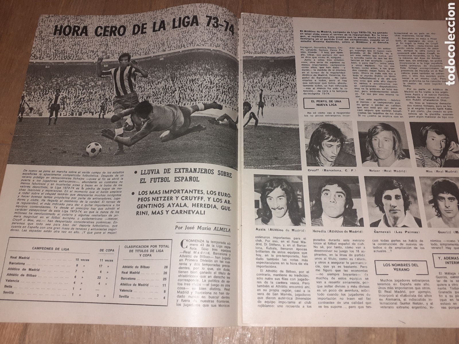 Coleccionismo deportivo: LOS DOMINGOS DE ABC. SEPARATA ESPECIAL LIGA 73 - 74. A&Ntilde;O 1973.