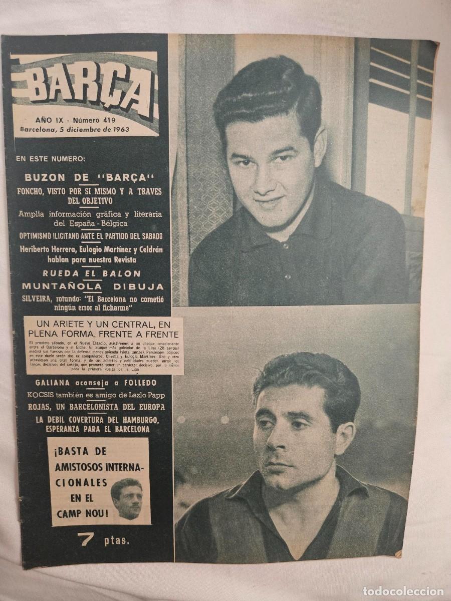 Sports collectibles: REVISTA BAR&Ccedil;A A&Ntilde;O IX N&ordm; 419 1963