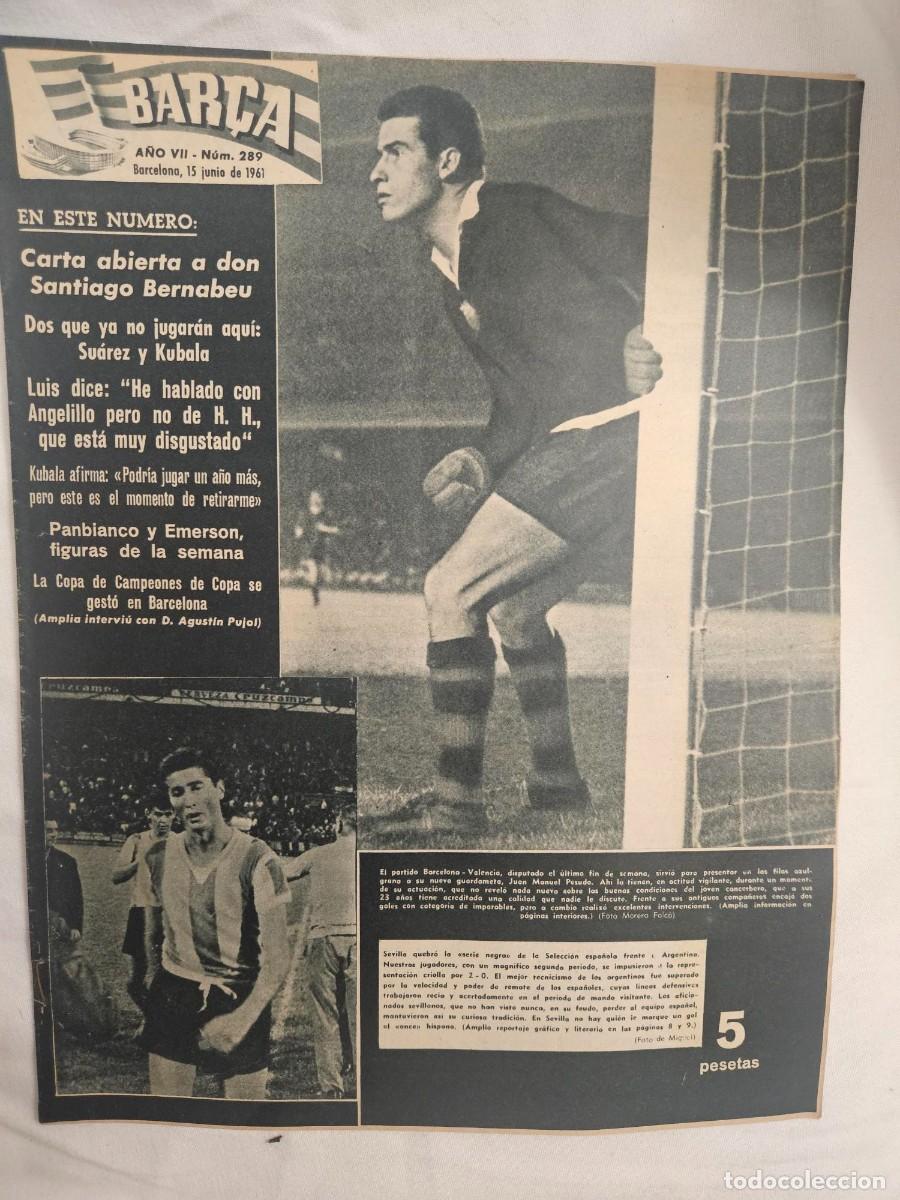 Sports collectibles: REVISTA BAR&Ccedil;A A&Ntilde;O VII N&ordm; 289 1961
