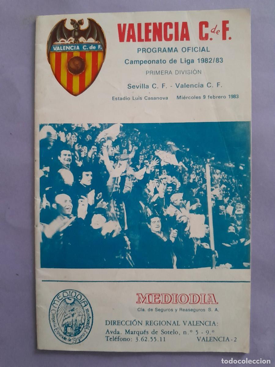 Coleccionismo deportivo: PROGRAMA OFICIAL VALENCIA CLUB FUTBOL LIGA 1982 1983 ESTADIO LUIS CASANOVA PUBLICIDAD VESPA VESPINO
