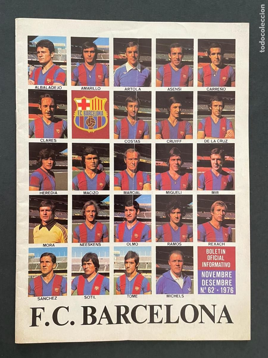 Coleccionismo deportivo: FUTBOL CLUB BARCELONA - BOLETIN OFICIAL INFORMATIVO N&ordm;62 - 1976