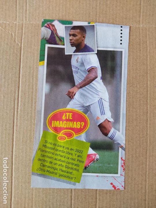 Coleccionismo deportivo: RECORTE REVISTA JUGON MBAPPE REAL MADRID MIDE 8,7CM X 16,2CM