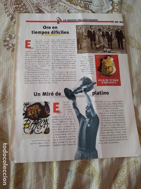 Coleccionismo deportivo: HOJA GUIA DEL CENTENARIO MUNDO DEPORTIVO BARCELONA BAR&Ccedil;A CRUYFF PUBLICIDAD LA BRUIXA VICEROY