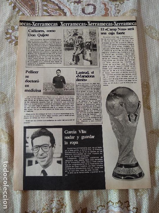 Coleccionismo deportivo: HOJA REVISTA BARCELONISTA BAR&Ccedil;A A&Ntilde;O 1981 CA&Ntilde;IZARES DON QUIJOTE PELLICER LASTRUD GARCIA VILA COPA