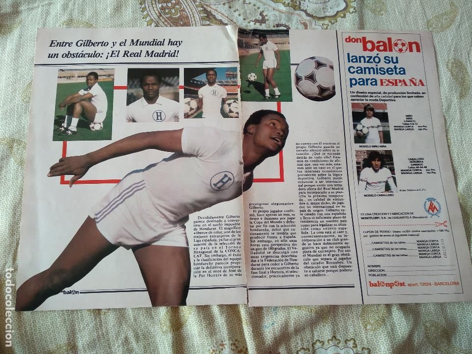 Coleccionismo deportivo: HOJA REVISTA DON BALON MUNDIAL 1982 TIPO REPORTAJE GILBERTO HONDURAS PUBLICIDAD GENERAL OPTICA