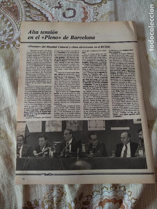 Coleccionismo deportivo: HOJA REVISTA DON BALON MUNDIAL 1982 TIPO REPORTAJE ALTA TENSION EN EL PLENO DE BARCELONA