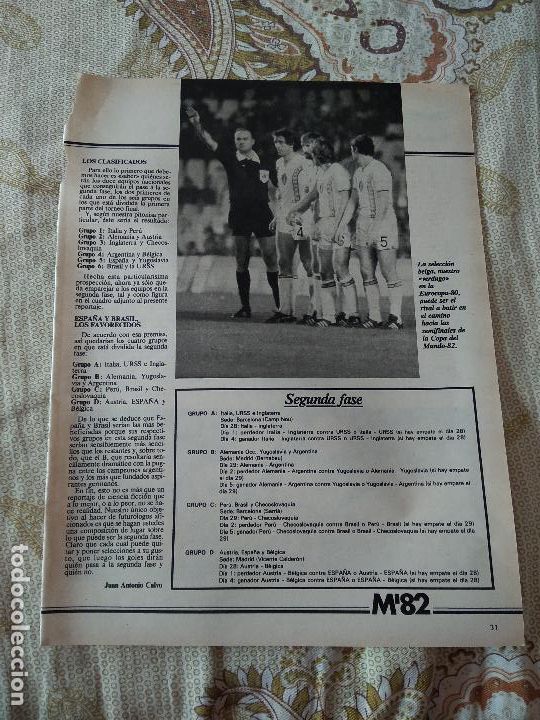 Coleccionismo deportivo: HOJA REVISTA DON BALON MUNDIAL 1982 REPORTAJE EQUIPO SELECCION BELGICA