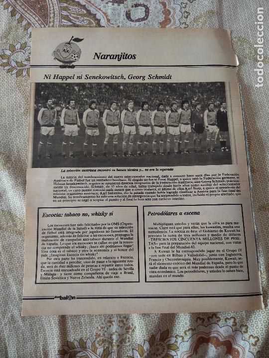 Coleccionismo deportivo: HOJA REVISTA DON BALON MUNDIAL 1982 TIPO REPORTAJE EQUIPO PLANTILLA AUSTRIA MASCOTA BELGICA