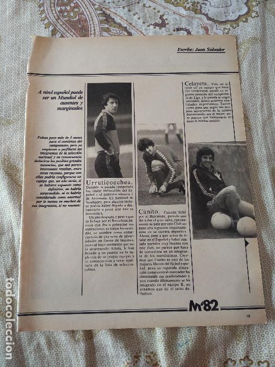 Coleccionismo deportivo: HOJA REVISTA DON BALON MUNDIAL 1982 ESPA&Ntilde;A DEL BOSQUE CUNDI MIGUELI SOLSONA URRUTI CANITO CELAYETA