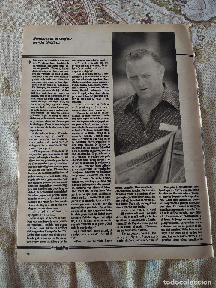 Coleccionismo deportivo: HOJA REVISTA DON BALON MUNDIAL 1982 ENTREVISTA SANTAMARIA