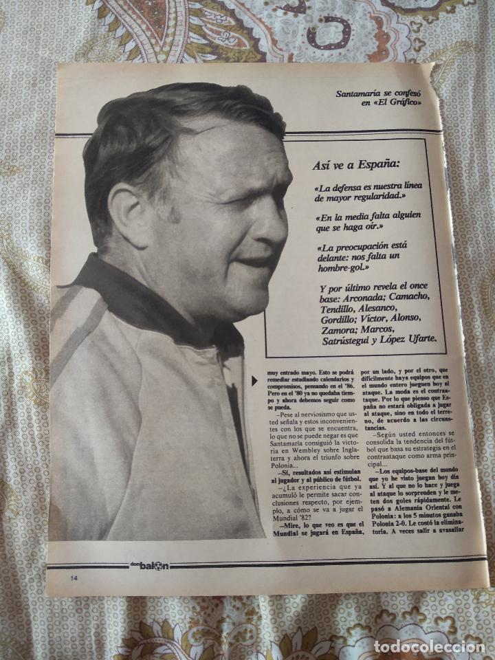 Coleccionismo deportivo: HOJA REVISTA DON BALON MUNDIAL 1982 ENTREVISTA SANTAMARIA