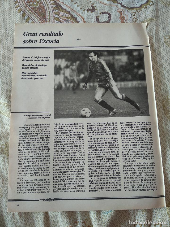 Coleccionismo deportivo: HOJA REVISTA DON BALON MUNDIAL 1982 TIPO REPORTAJE GALLEGO ESPA&Ntilde;A