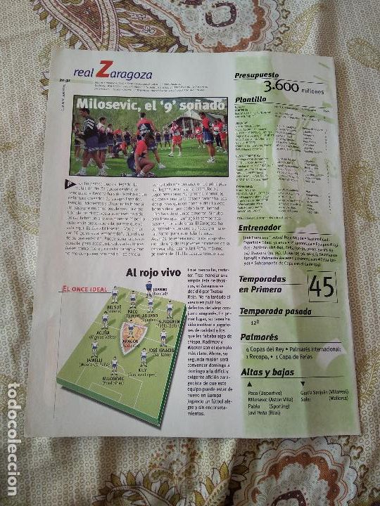 Coleccionismo deportivo: HOJA EXTRA LIGA 98-99 MUNDO DEPORTIVO 1998-1999 EQUIPO ZARAGOZA PUBLICIDAD MITSUBISHI MOTORS