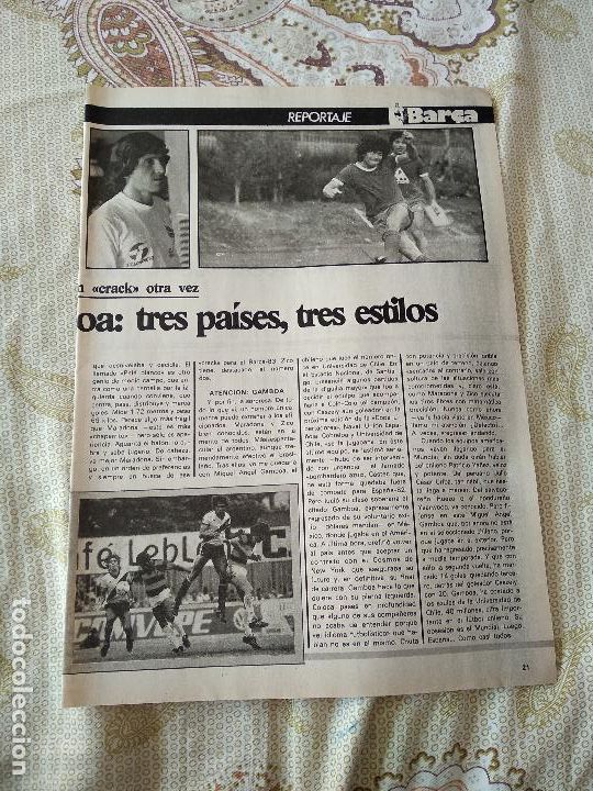 Coleccionismo deportivo: HOJA REVISTA BARCELONISTA BAR&Ccedil;A A&Ntilde;O 1981 REPORTAJE MARADONA GAMBOA ZICO BRASIL CLEO Y MARIA JOSE