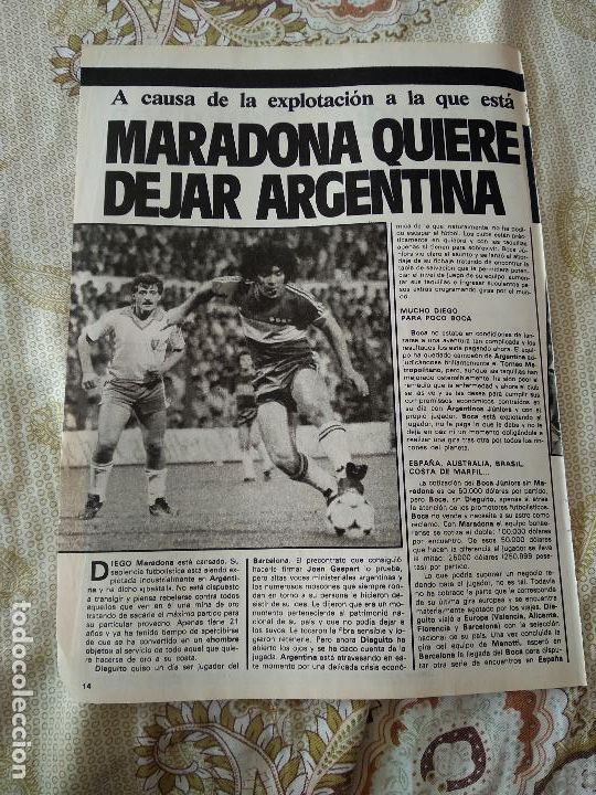 Coleccionismo deportivo: HOJA REVISTA BARCELONISTA BAR&Ccedil;A A&Ntilde;O 1981 MARADONA BOCA JUNIORS ZARAGOZA CAMP NOU BASKET BALONCESTO