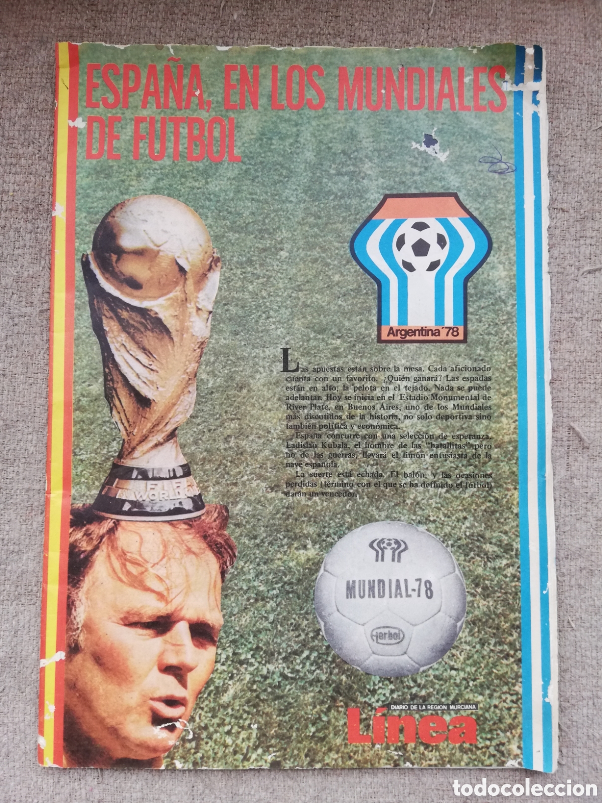 Sammelleidenschaft Sport: Suplemento diario de la regi&oacute;n Murciana Linea. Espa&ntilde;a en los Mundiales de Futbol. Argentina 78 1978