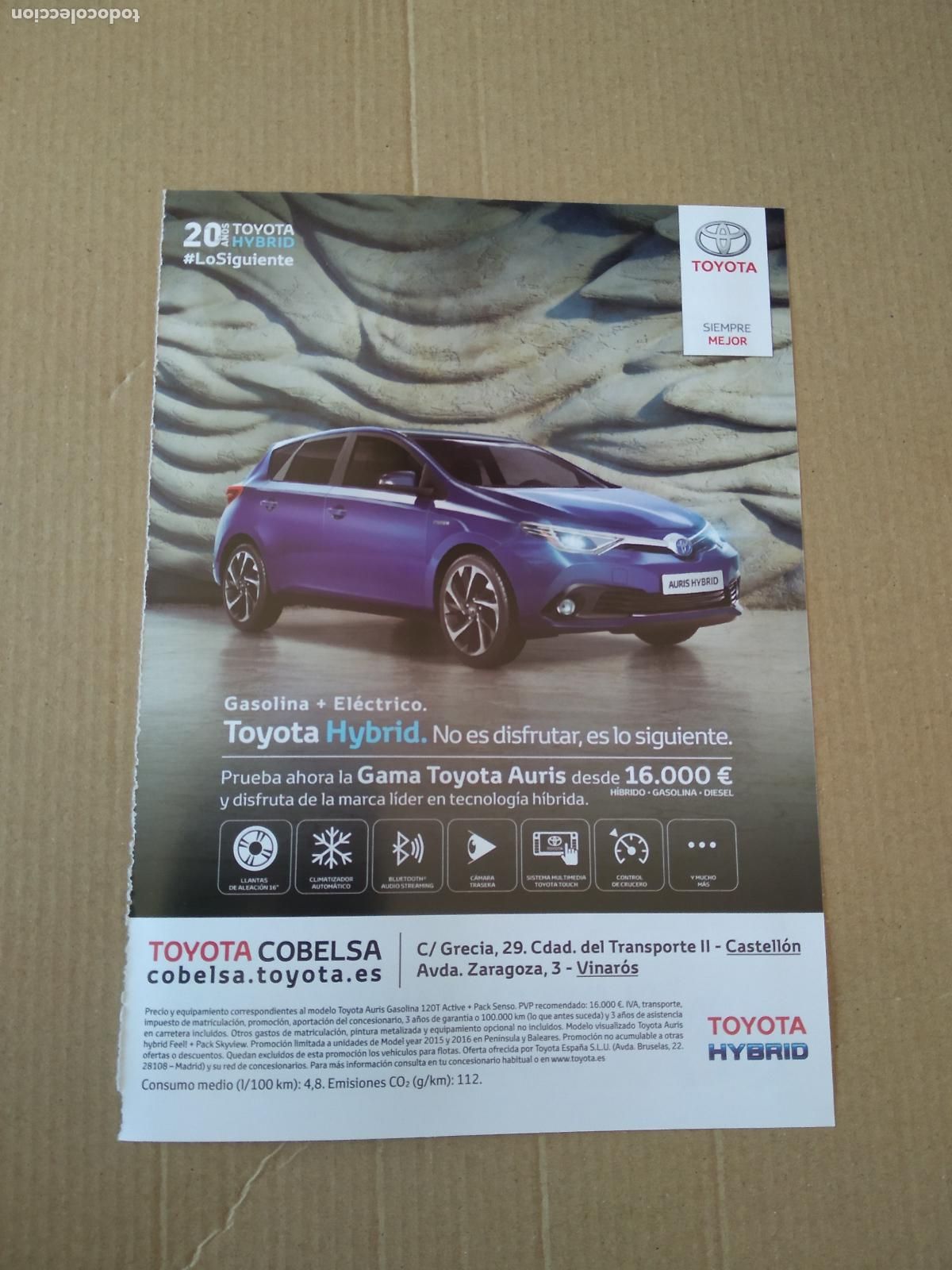 Coleccionismo deportivo: HOJA REVISTA VILLARREAL PUBLICIDAD TOYOTA COCHE AFICION FANS