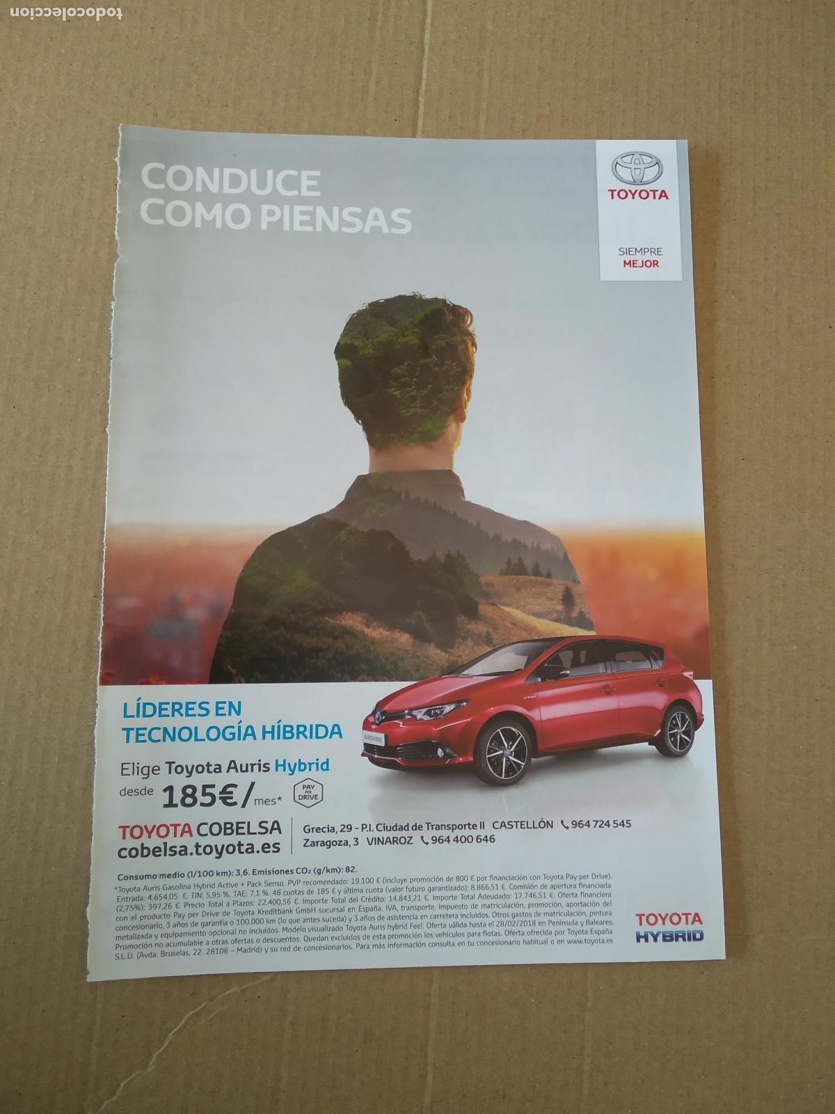 Coleccionismo deportivo: HOJA REVISTA VILLARREAL PUBLICIDAD TOYOTA COBELSA COCHE FIRA DEL BOU MESON DE LA TAPA Y LA CERVEZA