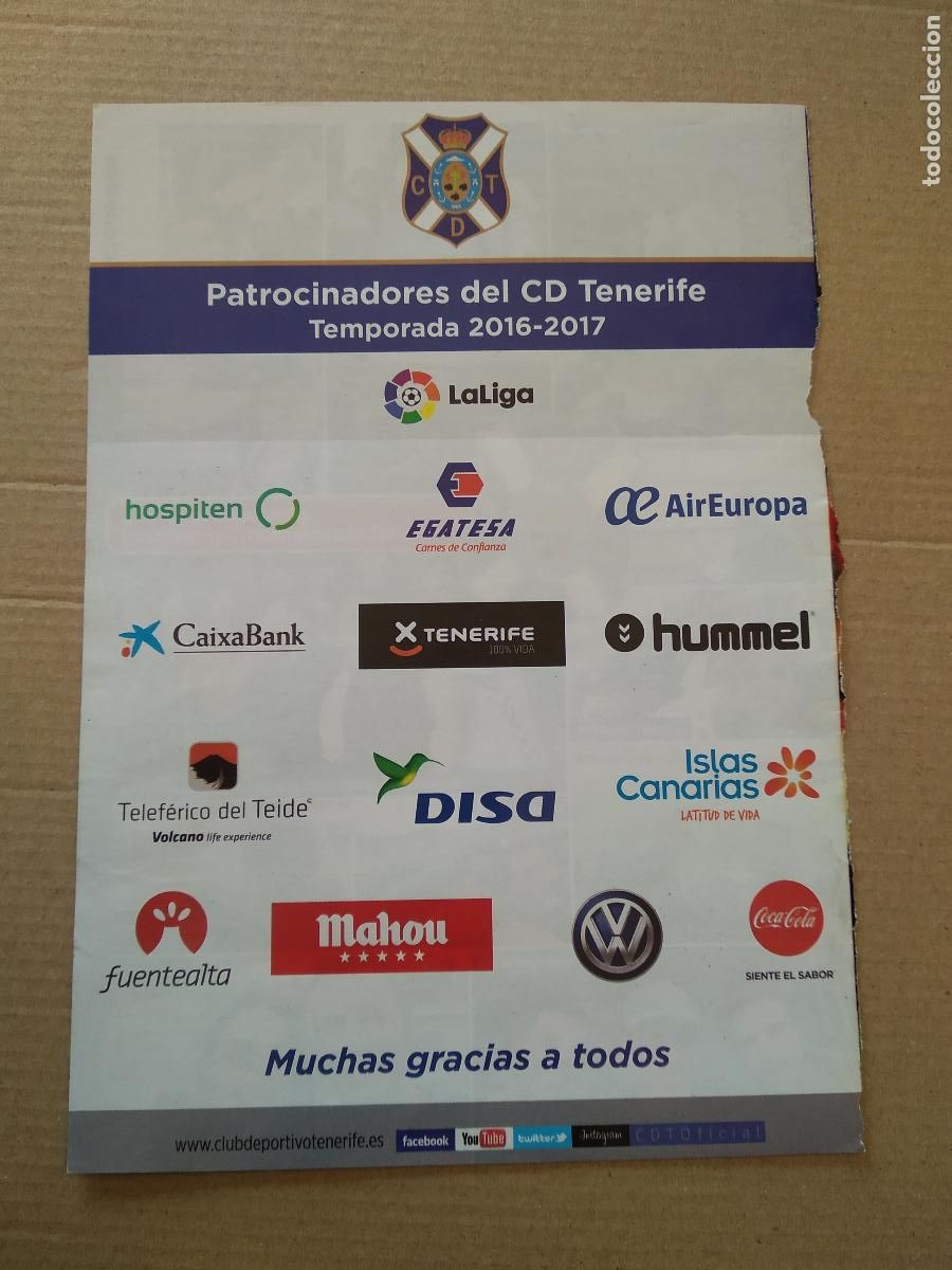 Coleccionismo deportivo: HOJA REVISTA TENERIFE AFICION FANS ISLAS CANARIAS TELEFERICO TEIDE CAIXABANK MAHOU COCACOLA