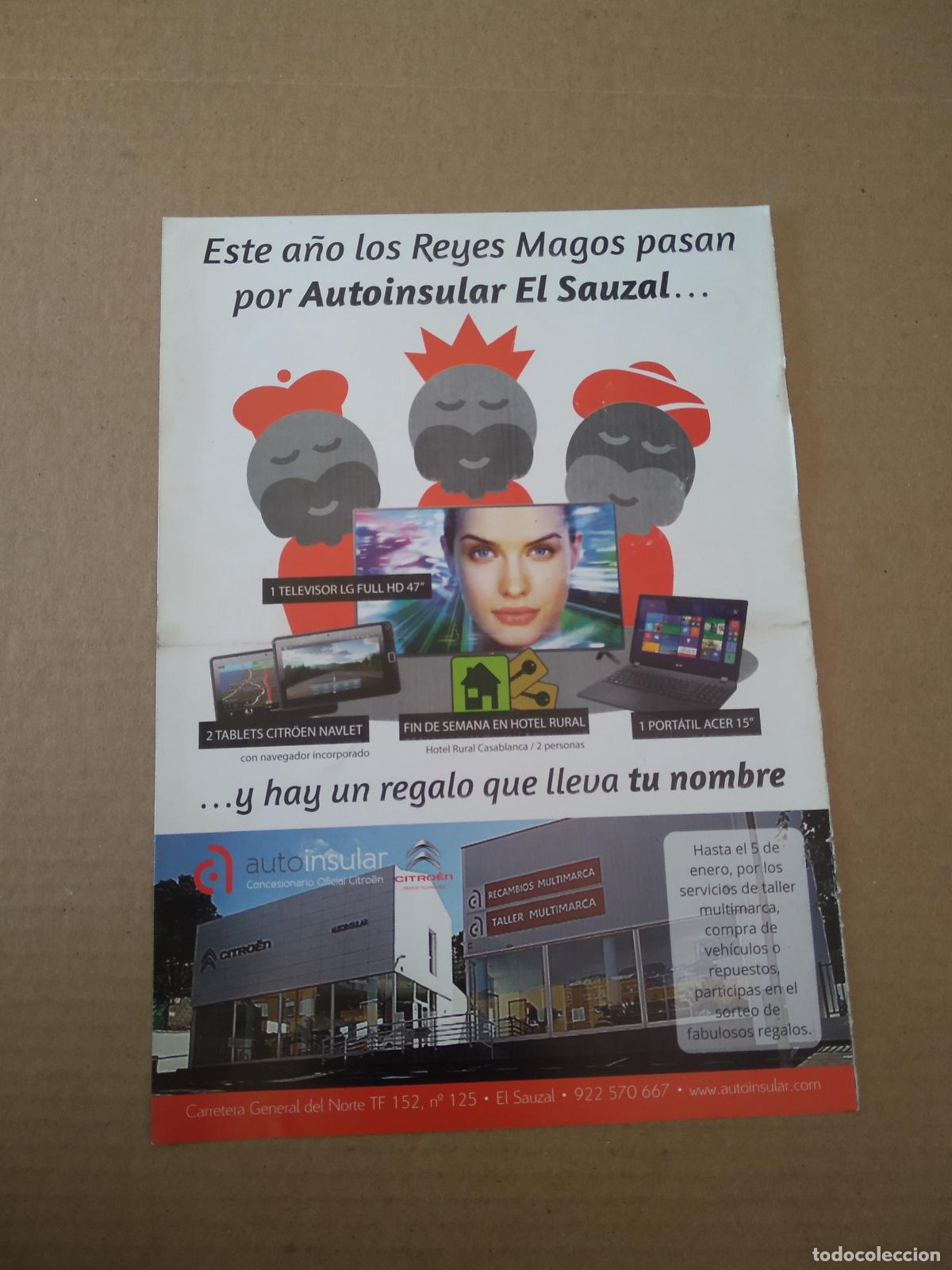 Coleccionismo deportivo: HOJA REVISTA TENERIFE PUBLICIDAD AUTOINSULAR EL SAUZAL CITROEN COCHE AFICION FANS