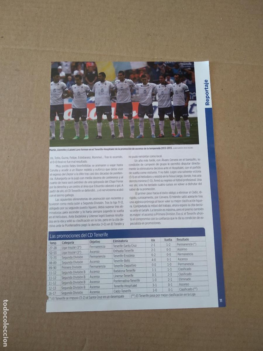 Coleccionismo deportivo: HOJA REVISTA TENERIFE GAKU SHIBASAKI JUGADOR CINCO ESTRELLAS MAHOU WIFI HELIODORO ESTADIO