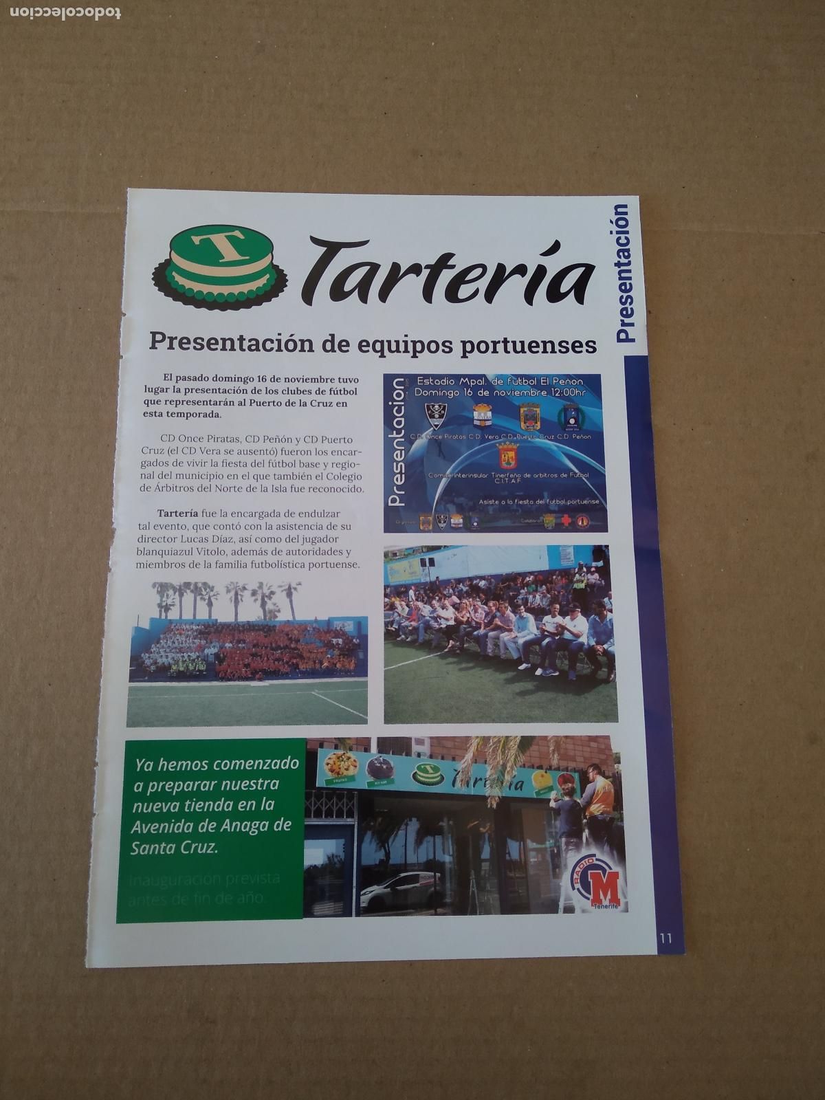 Coleccionismo deportivo: HOJA REVISTA TENERIFE PUBLICIDAD TARTERIA EQUIPOS PORTUENSES AITOR SANZ JUGADOR 5 ESTRELLAS MAHOU