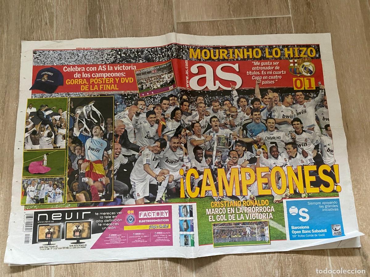Coleccionismo deportivo: Diario AS jueves 21 de abril de 2011 Real Madrid Campe&oacute;n copa del Rey 2010 11