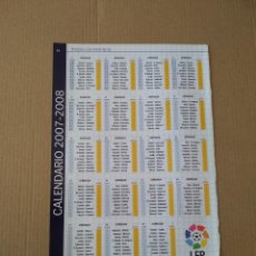 Coleccionismo deportivo: HOJA REVISTA ZARAGOZA CALENDARIO 2007-2008 PUBLICIDAD FRIGORIFICOS CATALAN