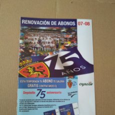 Coleccionismo deportivo: HOJA REVISTA ZARAGOZA RENOVACION ABONOS 07-08 PUBLICIDAD GIMNASIO MERCURY SPONSOR TECNICO